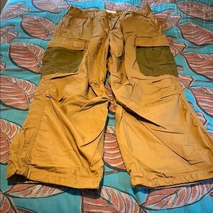 Anthropologie Tan and Green Cargo Pants